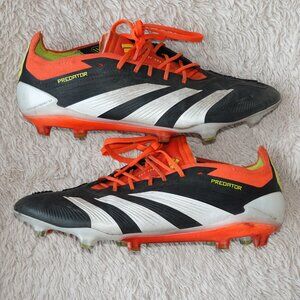 Men's Size 8.5 adidas Predator Elite FG Soccer, Black / Cloud White / Solar Red